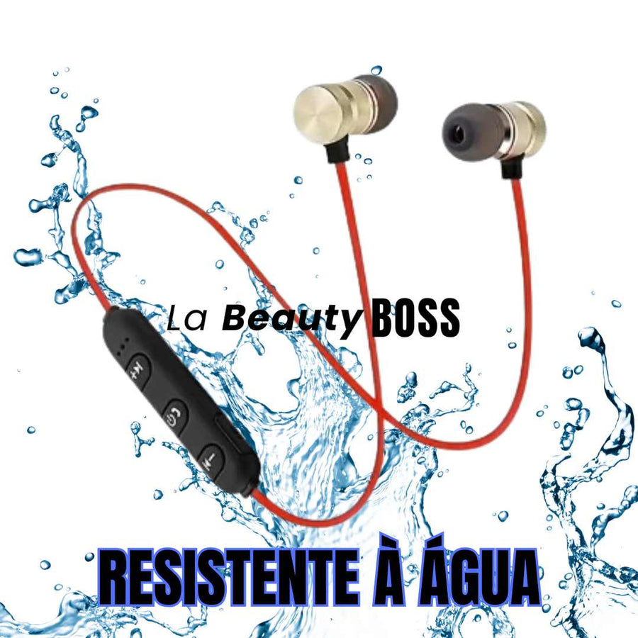 Fone de Ouvido Magnético Esportivo com Microfone Bluetooth